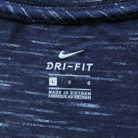 Nike Dri-Fit Scoop Neck Heathered Blue Tee - Picture 5 of 7